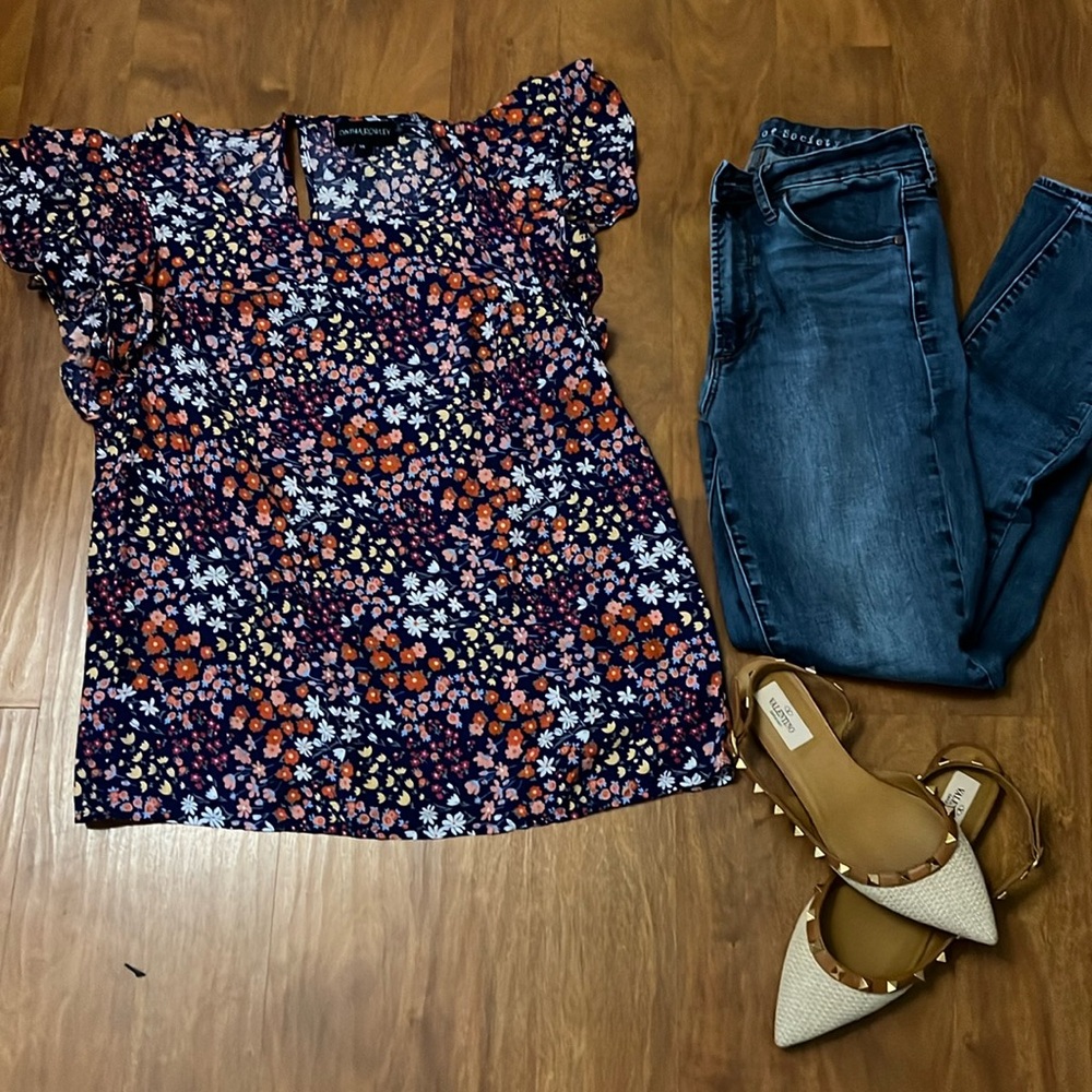 Cynthia Rowley Floral Blouse Shirt